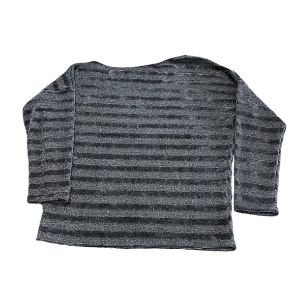 White Birch Gray Striped Sweater Off One Shoulder Size Small - Picture 3 of 6